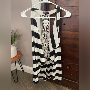 Crochet lace vest, stripped , sleeveless Kimono , Fits S-L